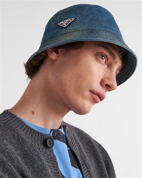 men's prada hat|Prada denim bucket hat.